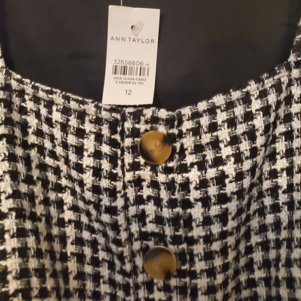 NWT Ann Taylor Black and White Dress - Picture 6 of 6